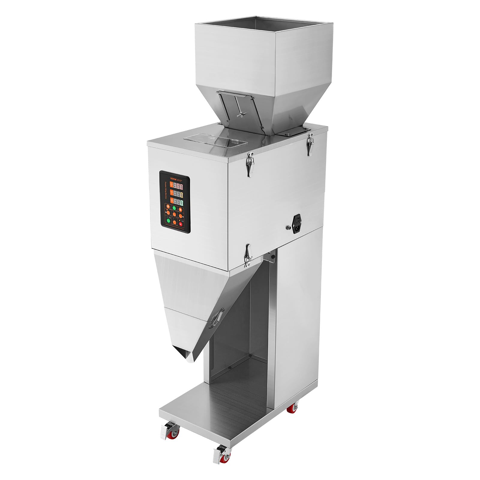 VEVOR Riempitrice di Particelle, 10-​1000g, Riempitrice Automatica con Pedale, Acciaio Inossidabile, Riempitrice a Pesatura per Fagioli Semi di Grani Tè Imballaggio Granulare