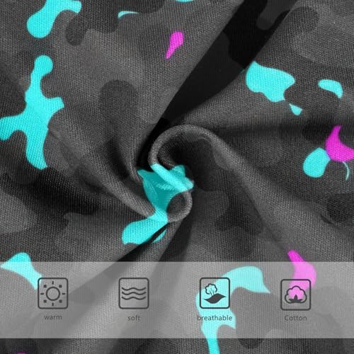 Black Gray Camouflage Kids Underwear, Toddler Briefs, Cotton Underwear for Girls, 2–8 Years3