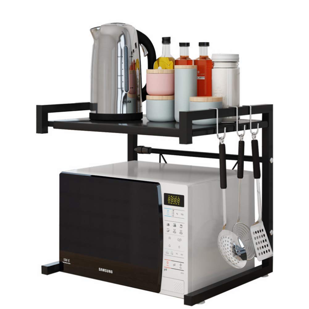 DSHUJC Microwave Oven Storage Rack Spice Rack Kitchen Cupboard Organiser Carbon steel Paint process antirust Single Layer Microwave Oven Rack,B