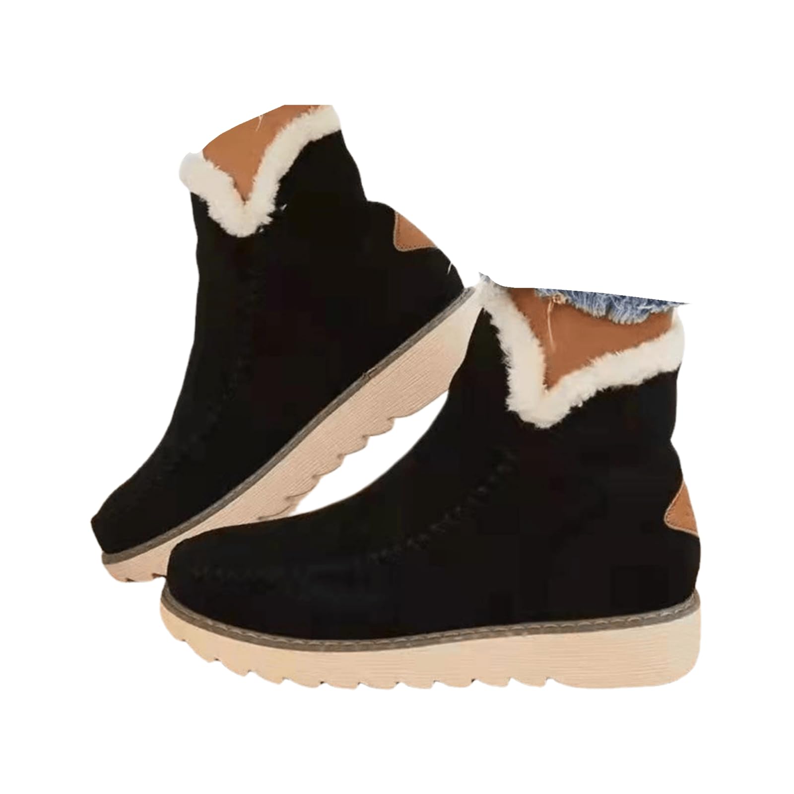 Winter Boots For Women 2025 Casual Warm Fur Lined Snow Boots Fashion Trendy Comfortable Ankle Booties Loafers Shoes