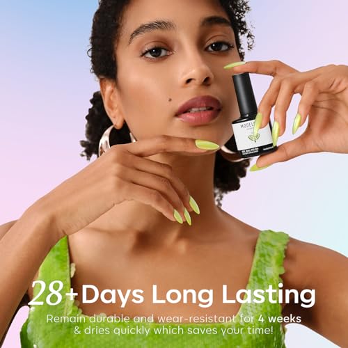 Image of Modelones Gel Nail Polish Set, 6 Colors 2026 Spring Summer Pastel Mint Purple Light Pink Gel Polish Rainbow Bright Neon Green Blue Hot Pink Nail Polish Soak Off LED Manicure Salon DIY Starter kit Gift