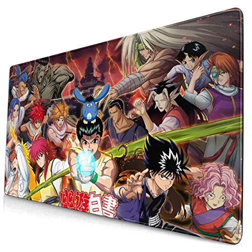 AntonioWilliams Yu Yu Hakusho Large Mouse Pad Computer Game Pad 15.8 X 29.5 Inch Non-Slip Rubber Stitching Lock Mouse Pad Desktop Mouse Pad for Office/Home, Laptop, Long Mouse Pad