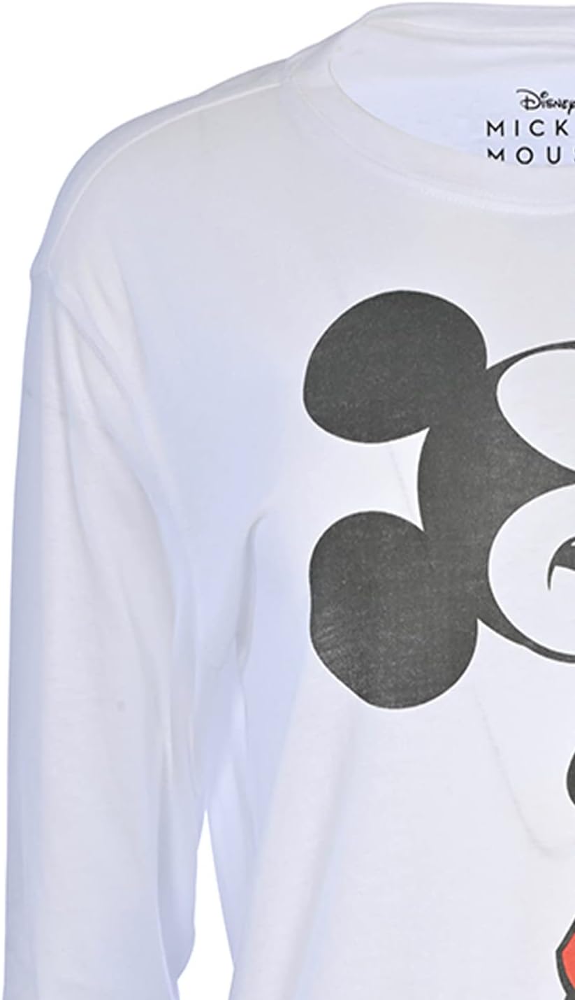 Disney Ladies Mickey Mouse Fashion Shirt Mickey Mouse Cropped Crewneck with Sleeve Print - Image 6
