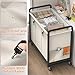 60 Gal (230L) Laundry Sorter 3 Section with Lid, Laundry Hamper Cart with Heavy Duty Rolling Lockable Wheels and Metal Handle,Laundry Basket Organizer with Removable Bag for Laundry Room - White