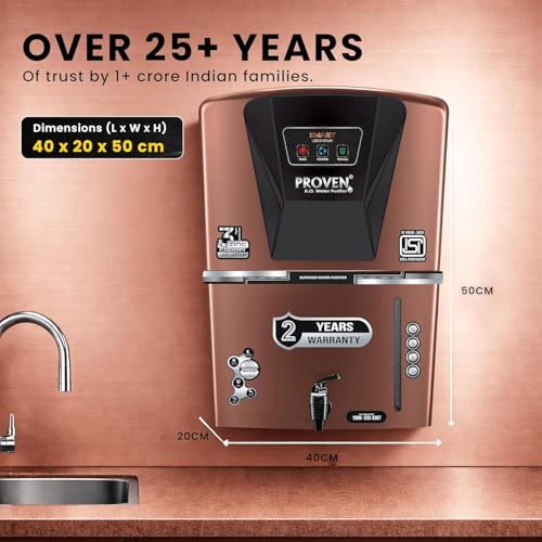 Image of Proven Jupiter RO Water Purifier for Home, 12L | RO+UF+UV with Copper, Zinc & Alkaline, TDS Adjuster, ISI Certified, Borewell & Hard Water.