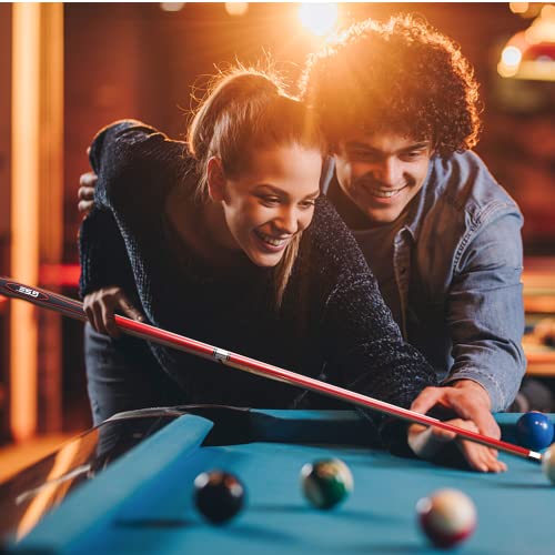 Gse 58" 2-Piece Fiberglass Graphite Composite Billiard Pool Cue Stick For Men/Women. Billiard Cue Stick For House Or Commercial/Bar Use (Slick Red, 18Oz) #TOP5