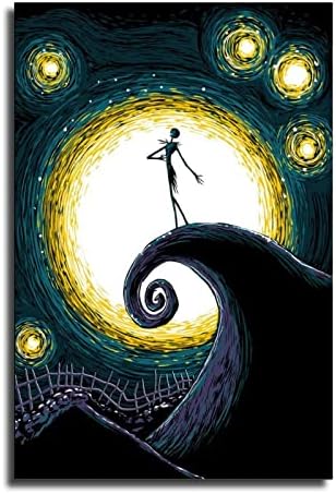 XDE Before Christmas Jack Skellington, King of Halloween Poster Decorative Painting Canvas Wall Art Living Room Posters Bedroom Painting 12x18inch(30x45cm)