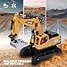ViRockSign Remote Control Excavator Toys for Boys,16 Channel RC Excavator Construction Toys with Metal Shovel & Light,Simulated Smoke,Christmas Birthday Gift Toy for Boys 3-5 4-7 8-12 Year Old Kids
