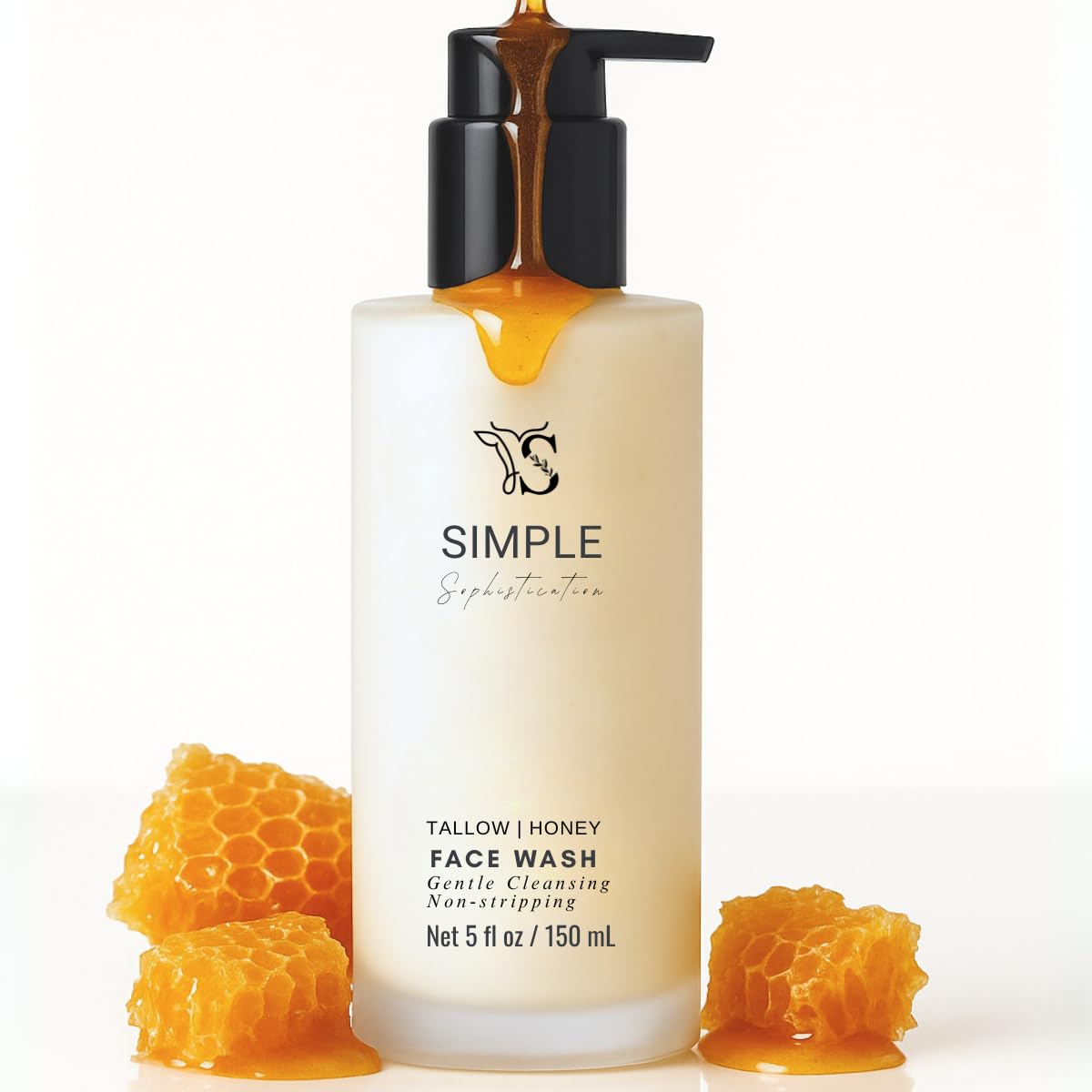 Sponsored Ad - Tallow Honey Cleansing Milk- Gentle Hydrating face wash for sensitive skin -Non stripping | Moisturizing with grassfed beef Tallow, Organic Raw Honey, Argan oil & Castor Oil, Apple Cider Vinegar.