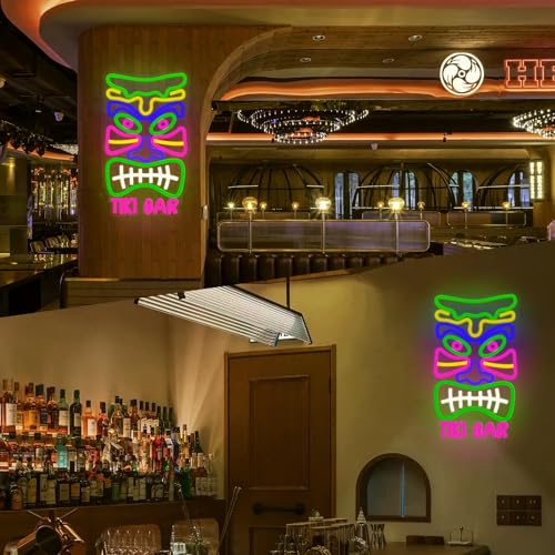 Image of Tiki Bar Neon Light Sign Dimmable Hawaii Pool Bar Party Led Sign for Home Tiki Beer Signs for Man Cave Club Pub Bistro