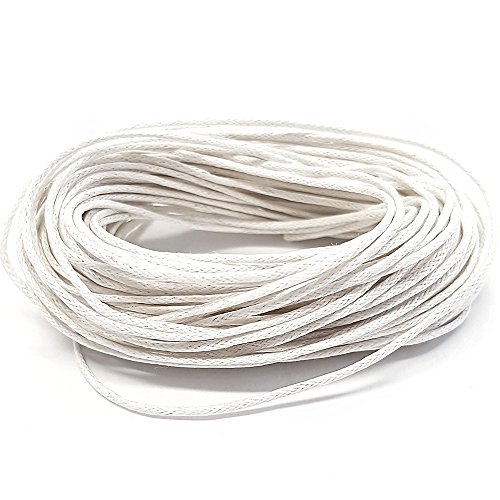 10 Mètres de fil cordon coton ciré pour creation bracelet shamballa tibétain - Blanc / 1 mm