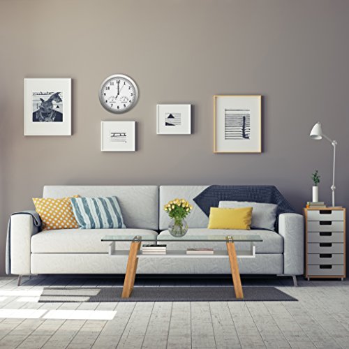 bonVIVO Timerider Highly Accurate Radio Controlled Wall Clock, Aluminium Wall Clock For Living Room, Kitchen & Office, Built-In Thermometer & Hygrometer, Silent Wall Clock, Diameter: 12 Inch (30.5 cm) - Image 3