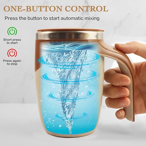 Image of Self Stirring Coffee Mug, Rechargeable Auto Magnetic Stirring CoffeeCup, Electric Mixing Cup, Self Mixing CoffeeTumbler, Stainless Steel Mug, Travel Cup for Milk, Cocoa, Coffee. (380 ml)