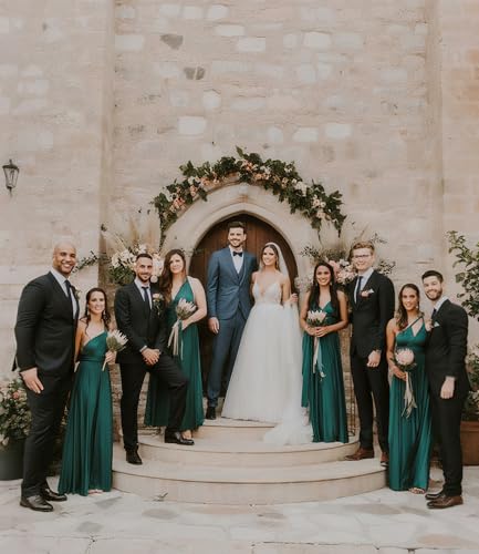 Image of Multi-Way Wrap Infinity Maxi Dress for Bridesmaids & Wedding Guest | 31 Colors for All Wedding Themes, One Size & Plus, 1 Dress for Any Events, Evening, Prom, Gala, Non-See-Through, Wrinkle-Free