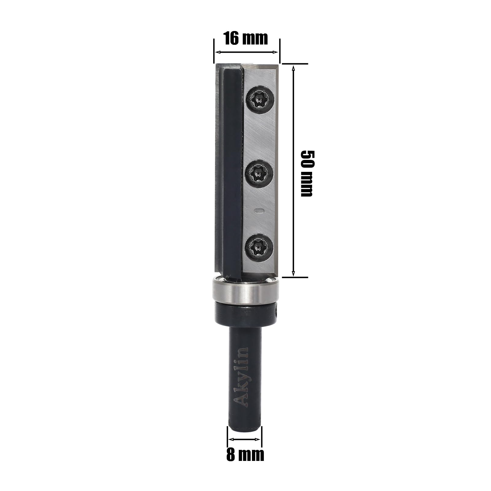 Piastre reversibili, fresa per bordi con albero da 8 mm, fresa superiore con lama in metallo duro sostituibile, cuscinetti a sfera, fresa per legno per la lavorazione dei bordi