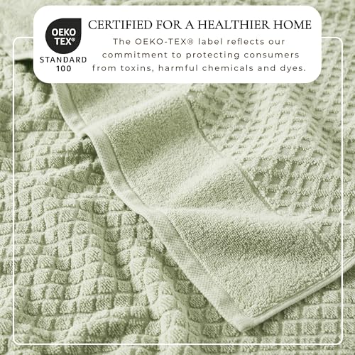 Toallas decorativas verde pálido de dos capas para un baño estilo spa 3