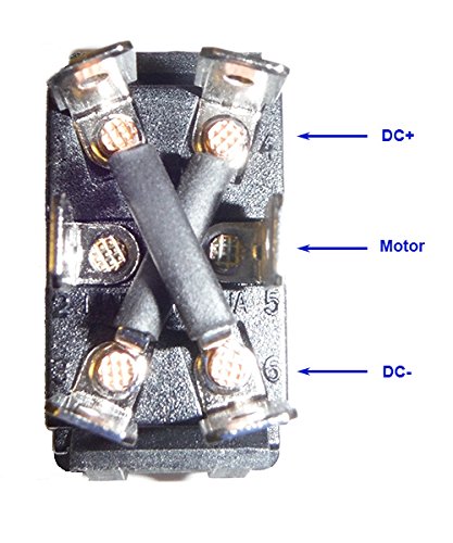 Polarity Reverse DC Motor Control Rocker Switch (Momentary - 30 Amp)