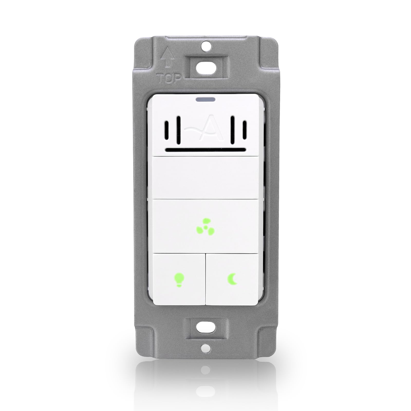 Akicon Humidity Sensor and Light Switch for Bathroom Exhaust Fan, Ventilation Fan, LED Light, Night Light, Air Moisture Control,Timer Switch for Bathroom Fan, 3A, UL Listed, White