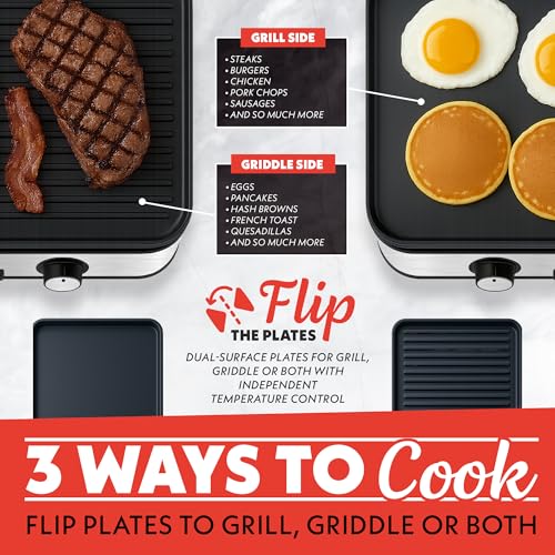 44% Off Gourmia 3-in-1 Indoor Grill & Griddle - Image 3