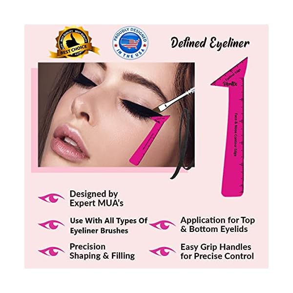 Eyeliner Stencils Pencil Liquid Waterproof Tool For Liner Makeup Brush Pen Stamp Thin Sharpener Cat Eyes Small Angled Wing Tip | Real Beginners Techniques Eye Shadow Lines Gel Eyebrow Pomade Black