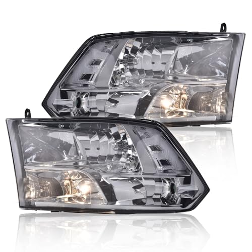 Image of GRAND ORANGE Headlights Assembly Compatible with 2009-2012 Dodge Ram 1500 2500 3500 Head Lamps 09 10 11 12 68001484AE 68001484AG CH2519135 CH2502217