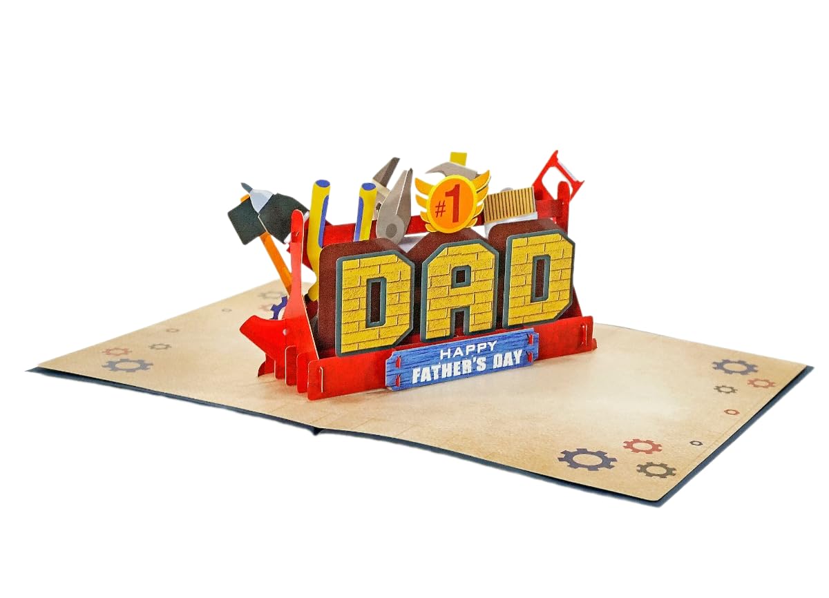 CUTPOPUP Orso Carte 3D - Biglietto Festa del Papà 3D, Biglietto Auguri Compleanno, Biglietti Papà Per Uomini, Ragazzo, Marito, Figlio Biglietto Festa della Mamma (Bear2) US8-SD187IT