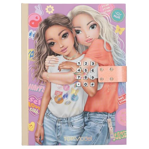 Depesche 13621 TOPModel Girl Power - Tagebuch mit Zahlen-Code und Sound Buch in Pink mit Model Motiv und 192 linierten Seiten