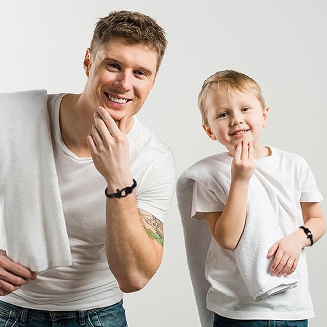 Geschenk für 10 Jährigen Jungen - Geburtstags-Armband für Jungen, Schwarz Geflochtenes Seil mit Verschluss