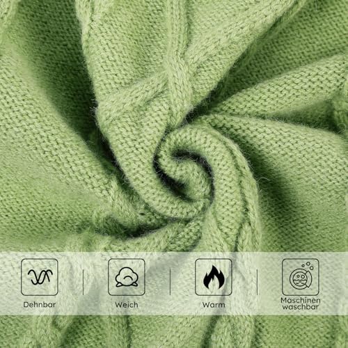 Queenmore Hundepullover Kleine Hunde Wärme Dackel Hundepulli Strick Pullover Hund Strickmantel Mit Zopfmuster Hundepullover Französische Bulldogge Bulldog Chihuahua Katzen Corgi, Grün, S