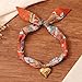Agriajun Scarf Bandana Necklace for Women, Chunky Gold Heart Pendant Vintage Lightweight Orange Silk Knot Collar Choker Boho Fashion Accessories Fall Jewelry Gift