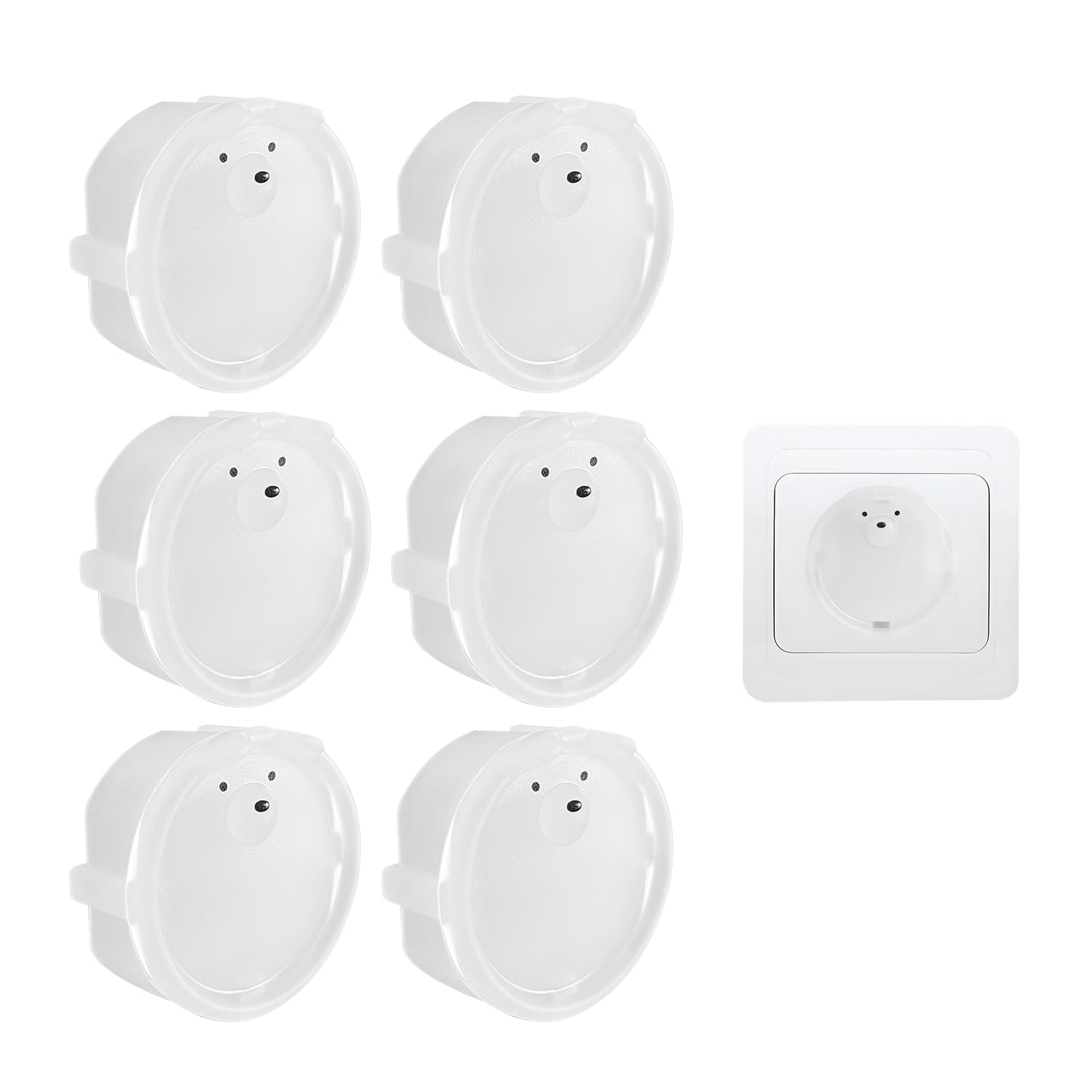 6 Pcs Cubierta Para Enchufes De Seguridad Para Bebés y Niños,Enchufes Europeos Cubierta Protectora Para Enchufe Tipo Fideal,Protector Enchufe Silicona Para Bebes Niños y Pequeños En El Hogar
