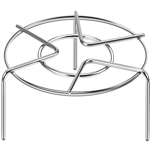 Guestway Pressure Cooker Trivet Pot Pan Cooking Stand Food Vegetable Crab Tall Wire Heavy Duty Stainless Steel Steaming Rack Cookware, Higher, Silver