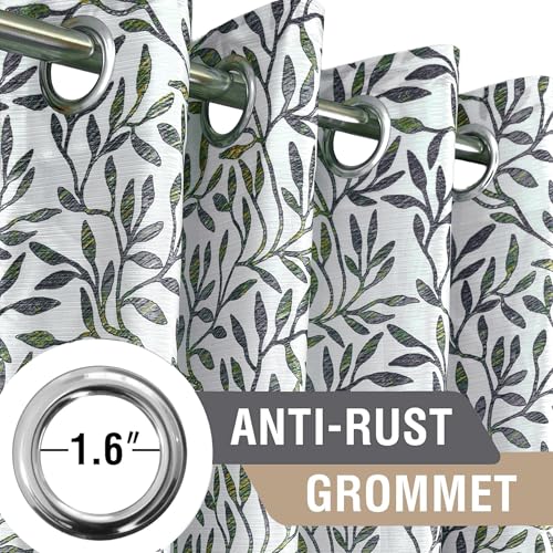 Image of Cortina Polyester 75% Blackout Curtains Set of 2 Floral Print | Grommet Eyelet Window Curtains for Living Room, Bedroom & Kids Room | Light Filtering Drapes for Privacy (Grey, 5 FT)