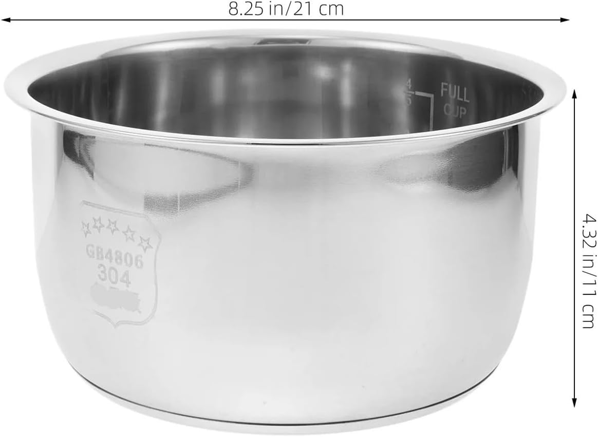 1pcs 3L Rice Cooker Inner Stainless Steel Non Stick Liner Container Pressure Cooker Inner Pot Accessory