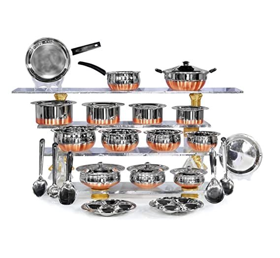 Juego de utensilios de cocina de cobre 30 piezas totalmente amueblado Juego completo de cocina...