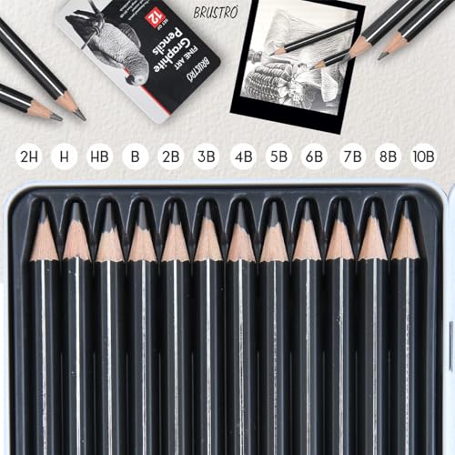 Set de lápices grafito 12 piezas (10B-2H) BRUSTRO miniatura 4