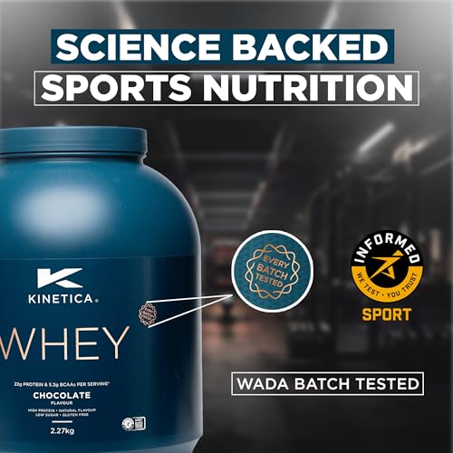 Kinetica Sports Whey Protein Powder - Chocolate Flavour |22g Protein/Serve, 76 Servings/2.27Kg Pack |Gluten Free Supplement | Optimum for Muscle Growth & Recovery |Mixes Well with Water, Milk & Shakes - 3