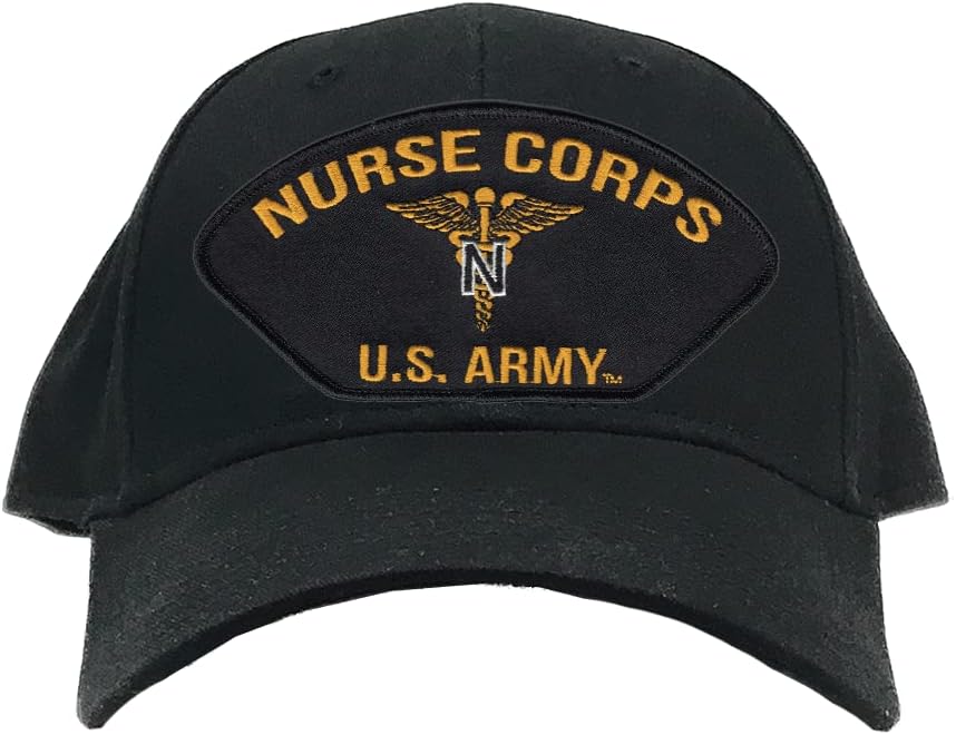 Military Productions, Inc. US Army Nurse Corps Men's Hat - Officially Licensed Black Baseball Cap