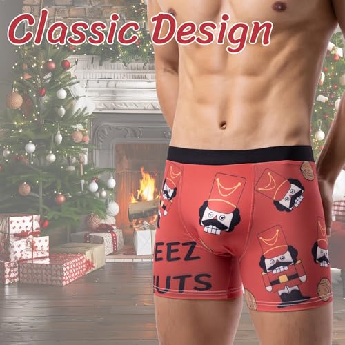 Evankin Men's Christmas Boxer Briefs with Bulge Pouch, Sexy Funny Novelty Underwear, Comfort Xmas Lingerie Underpants4