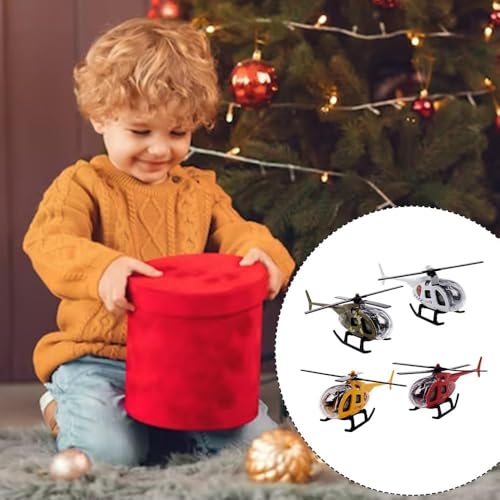 LKNBIF 4 Pieces Toy Helicopter, Mini Aeroplane Model Pull, Mini Aeroplane Set Children, 3-12 Years Boys Girls Children