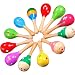 Shappy 12 Pieces Maracas for Maraca Party Favours Wooden Maracas Colorful Mini Maracas for Fiesta Favours Musical Instruments Maracas, Random Colors