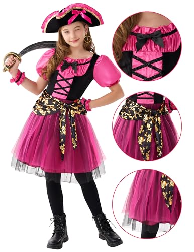 Disfraz pirata para niña Toddler magenta miniatura 3