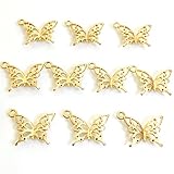 [ストアーズクラブ] ゴージャスな蝶々 5個 バタフライ ゴールド チャーム アクセサリーパーツ ハンドメイド 手芸材料