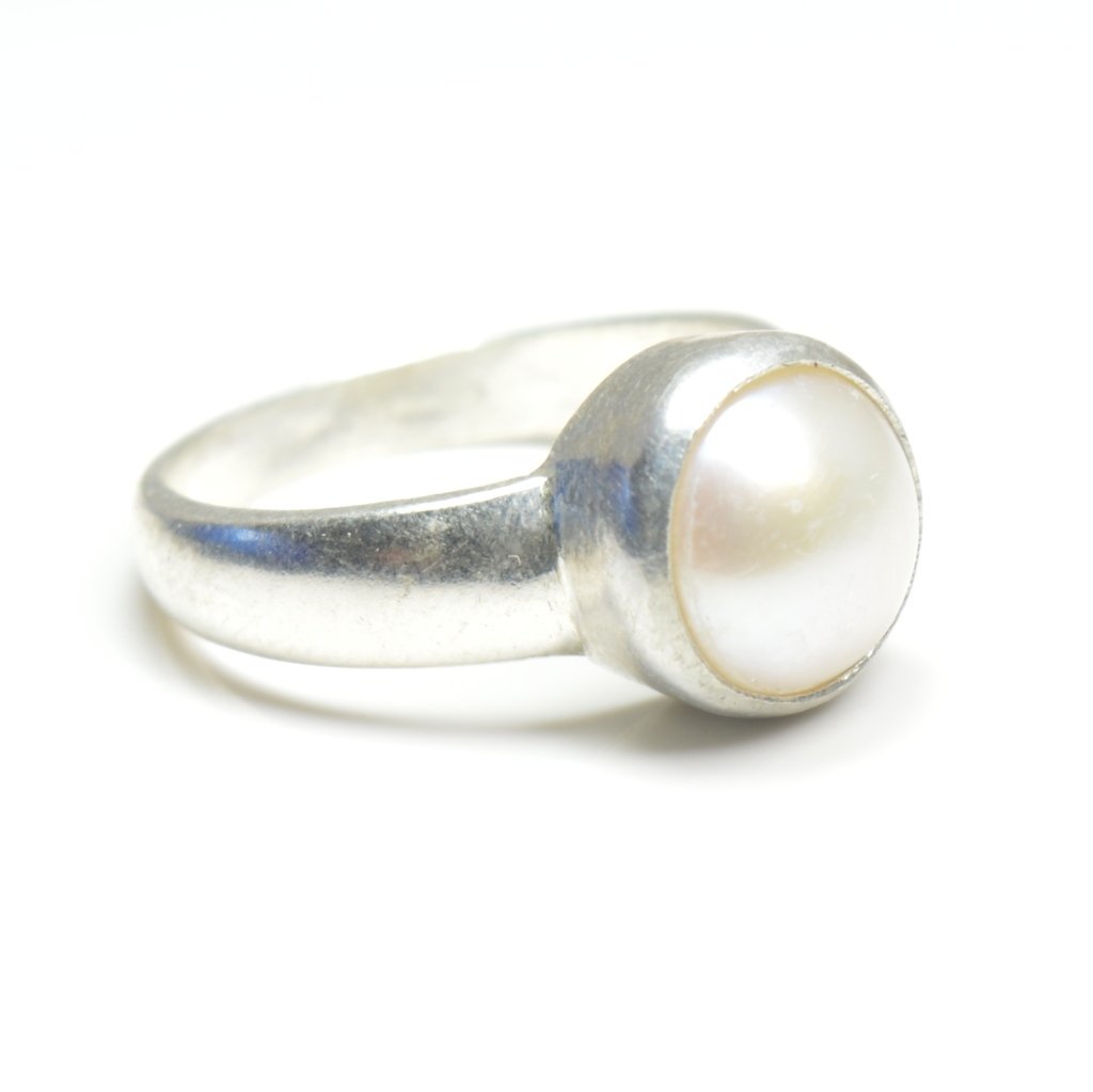 55Carat Unisex NA plata de ley talla ovalada blanco perla