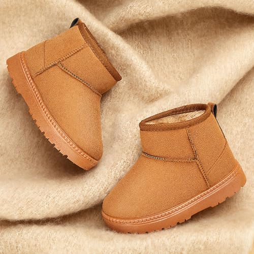 Boys' Girls' Toddlers' Slip-on Winter Boots Warm Fur-lined Outdoors Round-toe Ankle Booties4