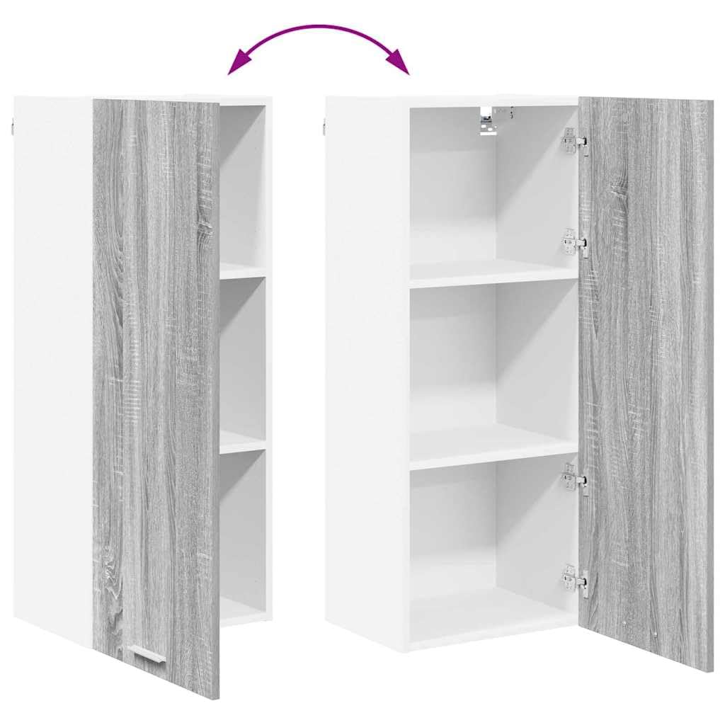 Hängeschrank Riga Graues Sonoma Holzwerkstoff 40 x 31 x 100 cm mit Tür und viel Stauraum für Küche Esszimmer Vorratsschrank Organizer und Aufbewahrung