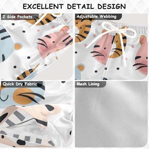 OREZI Boys Swim Trunk Shorts Seamless Cute Tigers Bathing Suit for Kids3