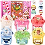 Christmas Stocking Stuffers for Kids-6 Pack Fluffy Slime Set, Xmas Gift Toys Kit, Party Favors, Goodie Bag fillers, Halloween Slime, Classroom Rewards for Teens Girls Boys Ages 4 5 6 7 8 9 10 11 12