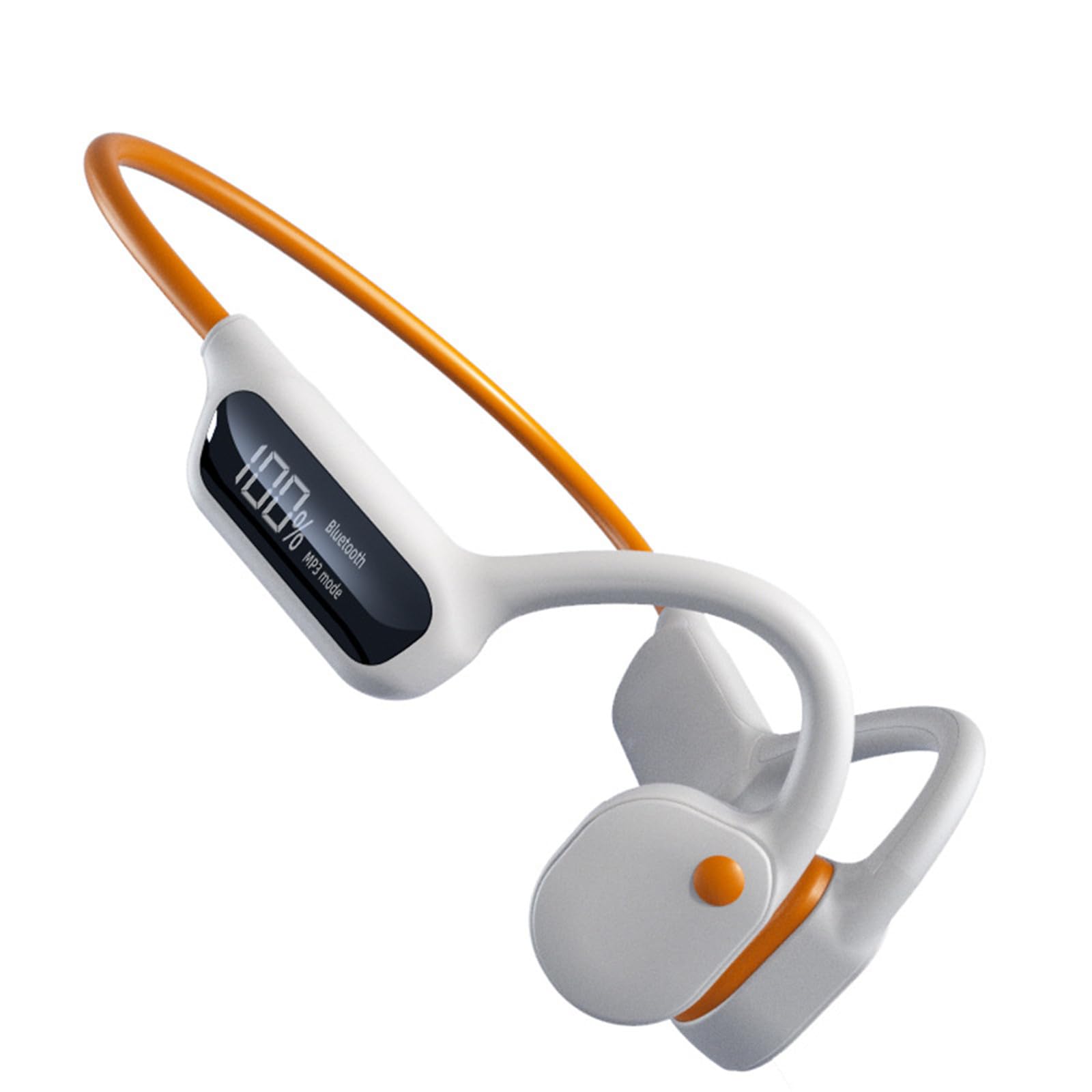 Przewodnictwo kostne Bluetooth 5.3 słuchawki bezprzewodowe IPX8 wodoodporny zestaw słuchawkowy 32 GB odtwarzacz MP3 pływanie zaczep na ucho z wyświetlaczem mocy mikrofonu (biały)