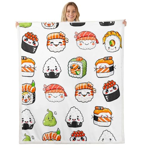 Image of Feelyou Sushi Pattern Blanket 50 inchx60 inch Boys Girls Gift Sofa Warm